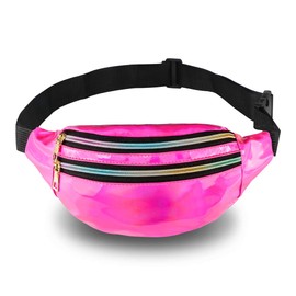 TBoonor Bum Bag Fashion Waterproof Belt Bag Compartments with Zip Reflective Adjustable Strap Waist Bag for Men and Women Party Festival Sports Outdoor Travel, pink