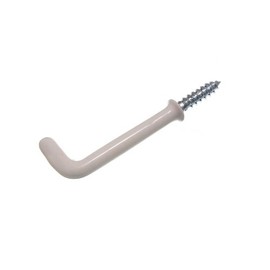 One Stop DIY 10 x Plastic Coated Screw In Shoulder Dressings L Cup Hook 38mm