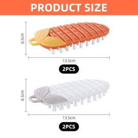 EPCDBBRT 4 Pieces Bendable Vegetable Brush, Fruit And Vegetable Cleaning Brush, Carrot Crevice Brush, Hanging Vegetable Brush, Fruit And Vegetable Scrubber, Multifunctional Food Brush