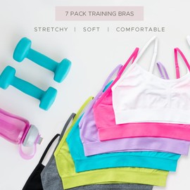 Alyce Ives Intimates Alyce Intimates Sujetador De Entrenamiento Sin Costura Para Niñas Y Adolescentes - Paquete De 7