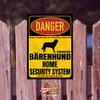 German Bear Dog Sign Danger Security System Door Sign Dog