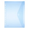 Polypropylene Envelope A4 Flap Perforated Edge Transparent Blue Pack of