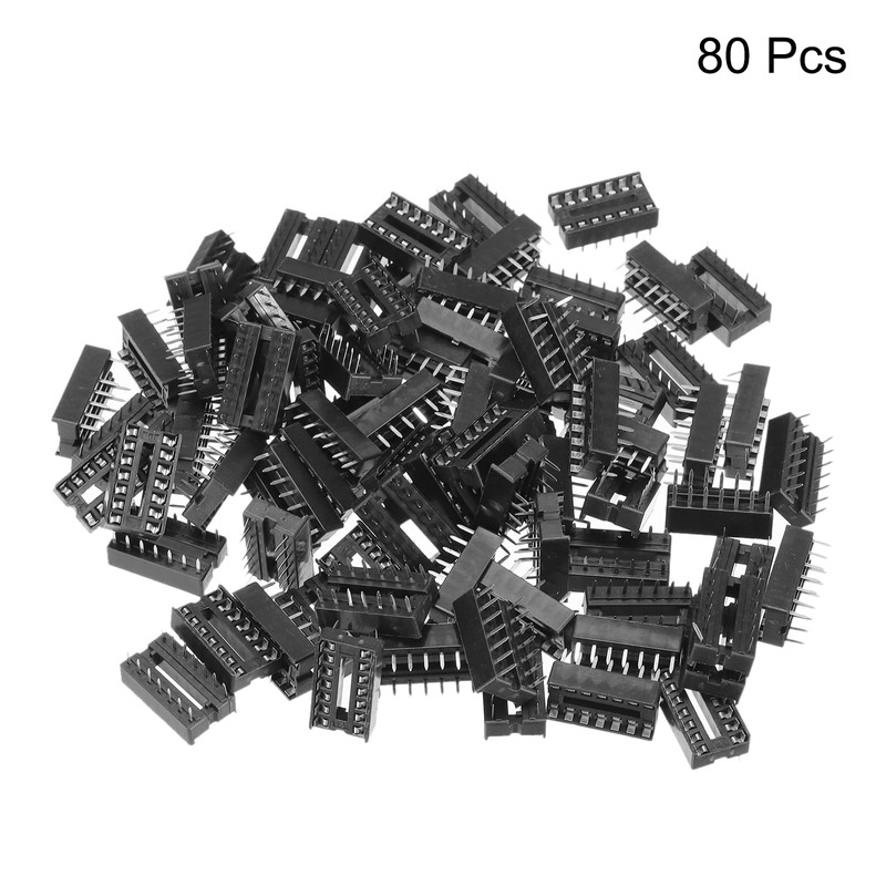 sourcing map 80Pcs DIP IC Chip Socket Adapter, 2.54mm Pitch