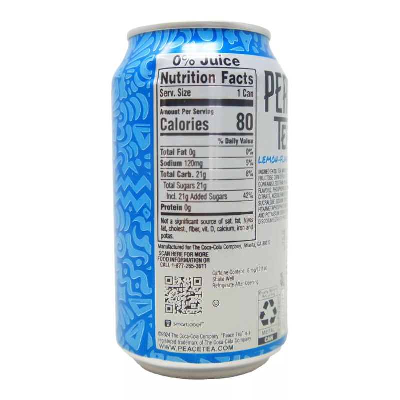 Peace Tea Caddy Shack Peace Tea, Lemon Flavored Soda, 12