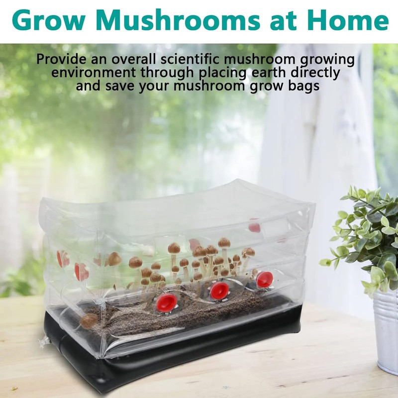 Tnfeeon Versatile Inflatable Mushroom Growing Kit, Portable Monotub Set with