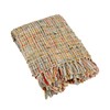 Creative Co-Op Woven Acrylic Bouclé Throw Blanket with Fringe, Multicolor