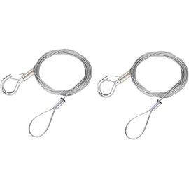 Drop Prevention Wire Hanging Hooks, Set of 2, Picture Rail, Wire Hook, Power Mini Wire, Sling with Hook, Adjustable Stainless Wire, Billboard Sling, Sign Sling, Fixed Safety Wire, Length 50cm