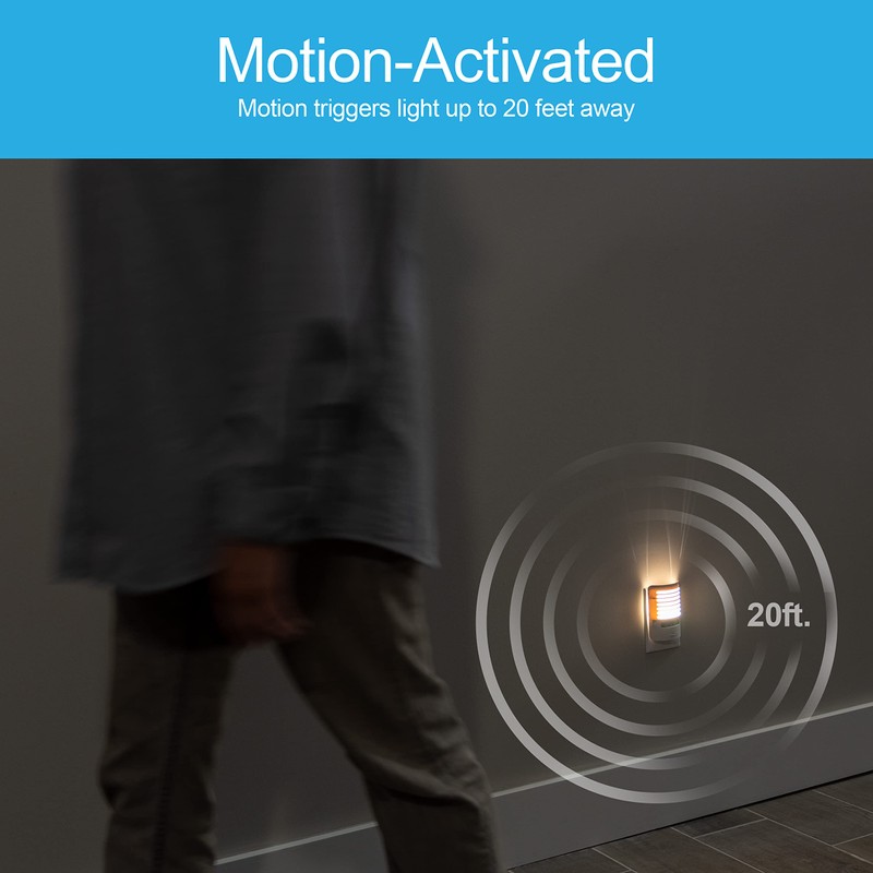 GE LED Night Light, Motion Sensing, Dimmable, Louver Shade, White,
