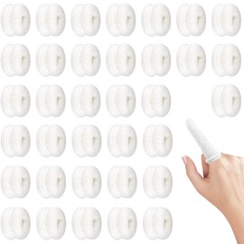 BORISCA Pack of 35 Finger Bandages, Finger Cots Bandage, Elastic Finger Plasters, Breathable Fingertip Bandage, Finger, Cotton, Bob Finger Protection, Used for Injury, for Work and Kitchen (White)