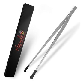 Marindo® Barbecue Tongs | Cooking Tongs | Kitchen Tongs | 30 cm Long | Stainless Steel | Dishwasher Safe | Straight Shape | Meat Tongs | Frying Tongs