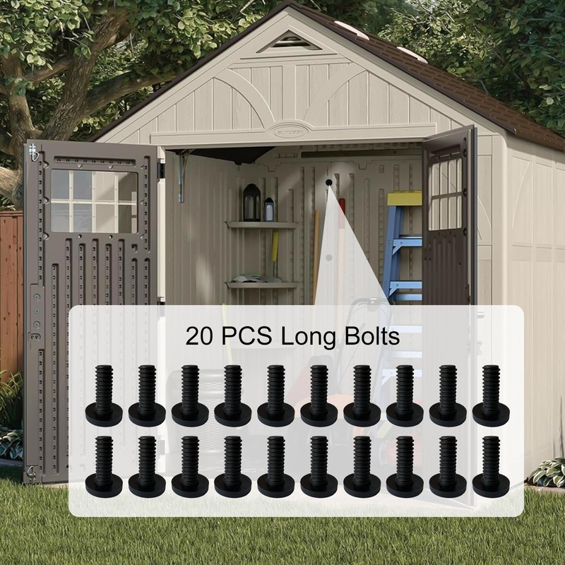 20 PCS Long Bolts Compatible with Suncast Storage Sheds Sheds