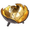GURU SHOP Coconut Bowl, Exotic Decorative Bowl - Leaf, Gold,