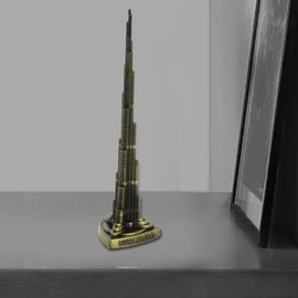 Burj Khalifa Model 18cm Bronze Colour Alloy Exquisite Burj Khalifa Tower Souvenir for Bedrooms