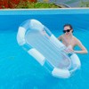 浮き輪 フロート 水上ハンモック 透明 大人用 うきわ 浮輪 浮き輪ベッド ウォーターネット サイズ145×64cm