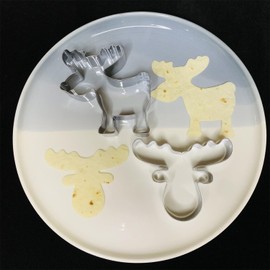UKoosien Christmas Cookie Cutters Set of 2 9 cm Reindeer Cookie Cutters Christmas for Children
