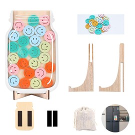 Reward jar reward jar magnetic,Smiley Face Reward Behavior Jar for Kids,Reward Jar With Stars,reward jars for children Motivate Good Behavior Reward Jar For Boys And Girls (2 PCS) (Star 1PCS)