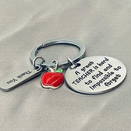 Teacher Retirement Appreciation Gifts for Women Men A Great Teacher Is Hard To Find Keychain Thank You Gift Ideas for Teachers Day Gift Teacher Birthday Christmas Gifts