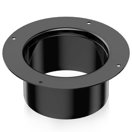 Hon&Guan Diameter 125 mm Welding Flange, 5 Inch Ventilation Pipe, Black, ABS Wall Flange Connector, Wall Feeding Flange, Wall Connection for Ventilation Pipe, Air Ducting, Air Conditioning, Exhaust Pipe, Dryer