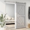 AONAYIOA 7.5FT Stainless Steel Sliding Barn Door Hardware Kit, Heavy