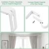LLPJS Curtain Rod Bracket Adjustable, Drapery Rod Holder Hooks Support