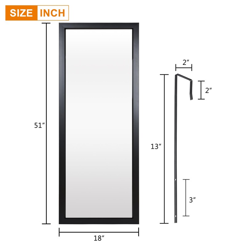 PexFix Door Mirror Full Length 51"x18" Over The Door Rectangle