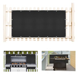 Grill Heat Shield and Deck Protector Mat, Fireproof BBQ Backing Screen for Fence and Railing Heavy Duty Black 3'x10'