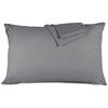 Hafaa Pillow Cases 2 Pack Brushed Microfiber Plain Grey Pillow