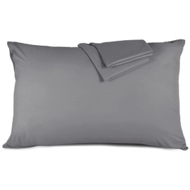 Hafaa Pillow Cases 2 Pack Brushed Microfiber Plain Grey Pillow Cases with Envelop Closure – Wrinkle & Fade Resistant Pillow Cover, 50x75 cm