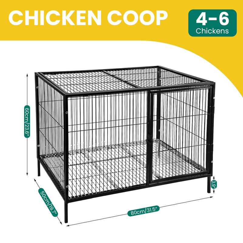 MUDUOBAN Small Chicken Coop with 4-6 Chickens,Outdoor,Predator Proof, Metal