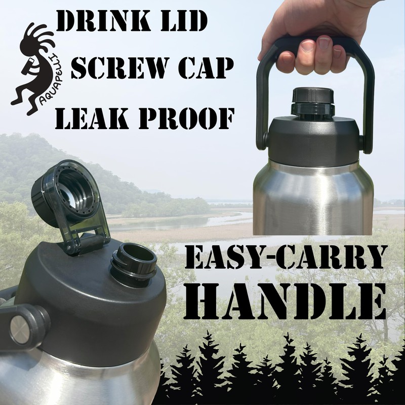 Aquapelli Stainless Steel Vacuum Insulated Water Jug, 64oz