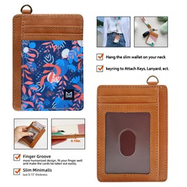 MOGEWOE Credit Card Holder Wallet for Women Slim Minimalist Wallet RFID Blocking Leather Wallets Elastic Front Pocket Wallet for Women