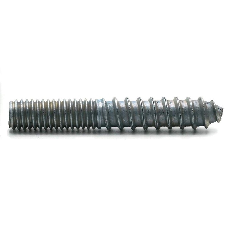 Zinc Plated Steel Hanger Bolts 1/4"-20 Machine Thread with Lag