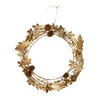 Lights4fun Gold Wreath Door Wreath 33 cm Autumn Decoration Christmas