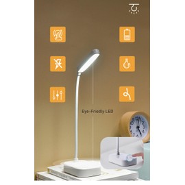 BJack 2 Pack of Bright Office Desk Lamp, 360 °Flexible Gooseneck Eye Protection Batter lamp, 3 Position Adjustable Touch Control Light Night Studying Reading Room, Mini Desk Lamps Small Spaces