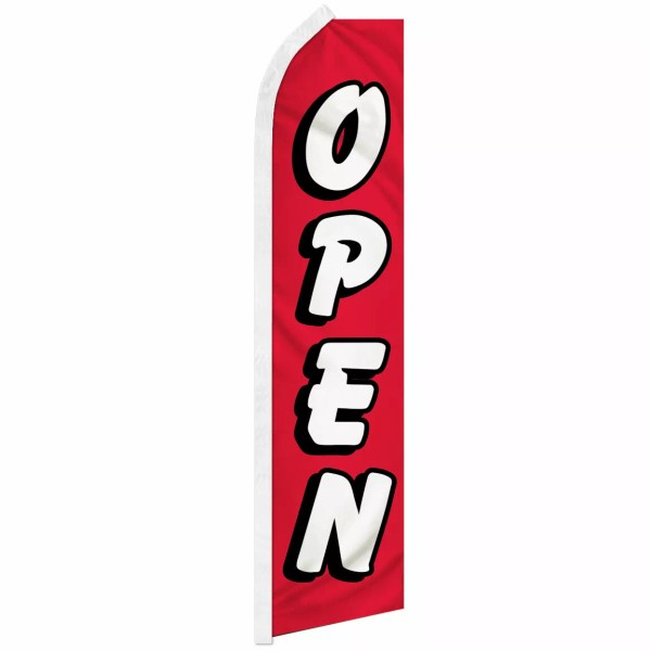 Unbranded Open Advertising Swooper Feather Flutter Flag Now Open RD/WT