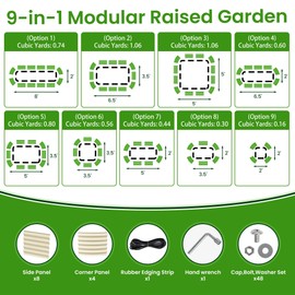 Nossta Raised Garden Beds 8 X 2 X 1.4Ft, Galvanized Raised Garden Beds Outdoor Planter Box for Vegetables, Gardening, Flowers, Fruits etc (Ivory)