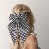 2Pcs Checkered Hair Bows for Women Teens Oversized Long Tail