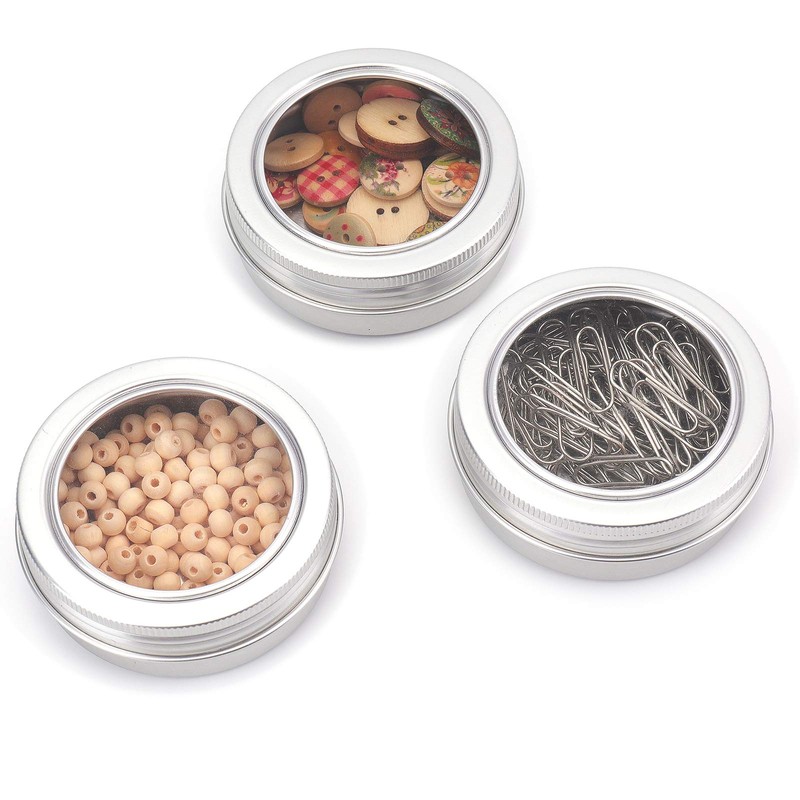 Foraineam 40 Pack 2 Ounce Round Tin Cans Metal Empty