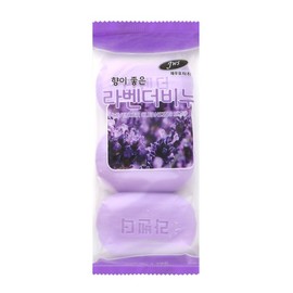 Jae-u Yu-ji Fragrant Lavender Soap 90g 3-Pack / Commercial Hard Economical Soap / 향이 좋은 라벤더비누 90g 3개입 /업소용 단단한 알뜰비누
