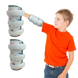 GZFQJJ 2 Pack Thumb Sucking Stop for Kids Toddlers Nail Biting Treatment Dinosaur Finger Sucking Deterrent Guard Prevention Anti Nose Picking Pediatric Elbow Immobilizer for Boys Girls (Rainbow)