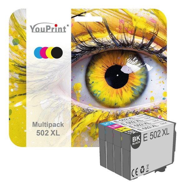 youprint 4 502 XL Printer Cartridges Compatible with Epson 502