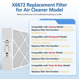 1 Pack X6672 16x25x5 MERV 16 Filter Compatible with Lennox X6672 and Lennox HCC16-28 Healthy Climate Carbon Clean MERV 16 Home Furnace Filter for HVAC System, Part Number HCF16-16, HCF16-10