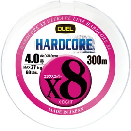 DUEL H3269N-5CBL PE Line HARDCORE X8 [Line Fishing Line Fishing Tackle High Strength High Sensitivity] No. 4.0 (300m) 5 Color/Yellow Marking