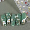 5 Pcs Flowers Nail Stickers Decals - SHANRUN 5D Relief