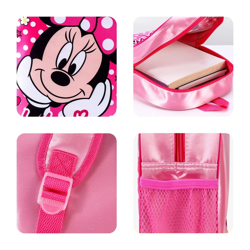 Minnie Mouse Polka Dot Backpack School Bag For Kids Travel