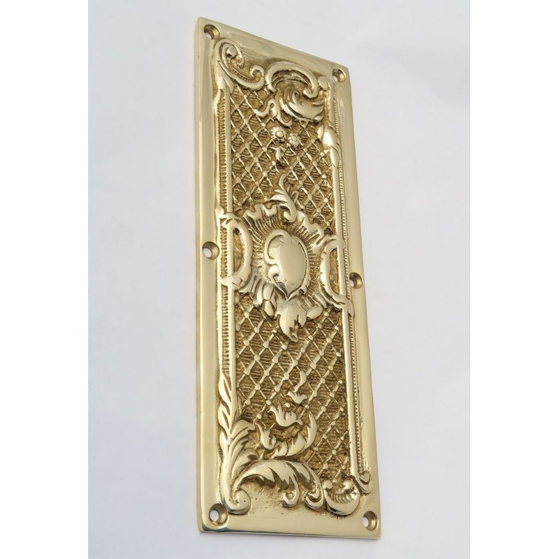 Castelion® Solid Brass Closed Trellis Finger Plate | Brass Door