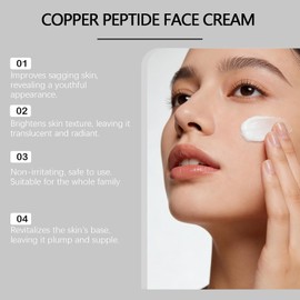 Crema Facial Con PéPtidos De Cobre, Hidratante Reafirmante Y EláStica Para Rostro Y Cuello, Hidratante Suavizante Para Pieles Maduras, Crema Hidratante De DíA Y De Noche Pieles Maduras (1 PC)