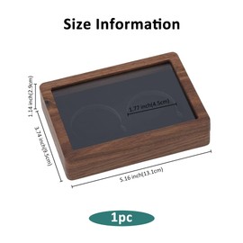 SUPERFINDINGS 1 Set Challenge Coin Display Case 2-Slot Wood Challenge Coin Presentation Display Box Black Rectangle Coin Packaging Boxes for Collector Soldier