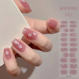 [Overseas] 1 gel nail strip basic painting nail eyeliner sticker distribution nail paste + paper card + file/ MS-107 4ea