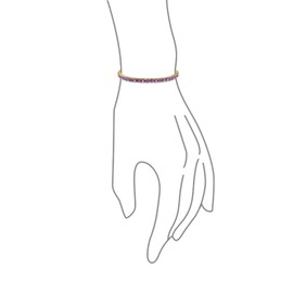 Bling Jewelry Traditional 12CTW Prong Basket Set Solitaire Round Cubic Zirconia Simulated AAA CZ Purple Amethyst Tennis Bracelet for Women Prom Bridesmaid 14K Gold Plated 7.5 Inch